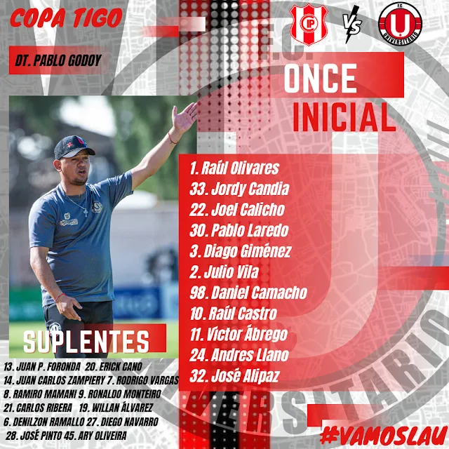 Alineaciones Independiente vs Universitario de Vinto