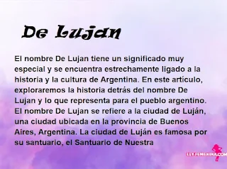 significado del nombre De Lujan