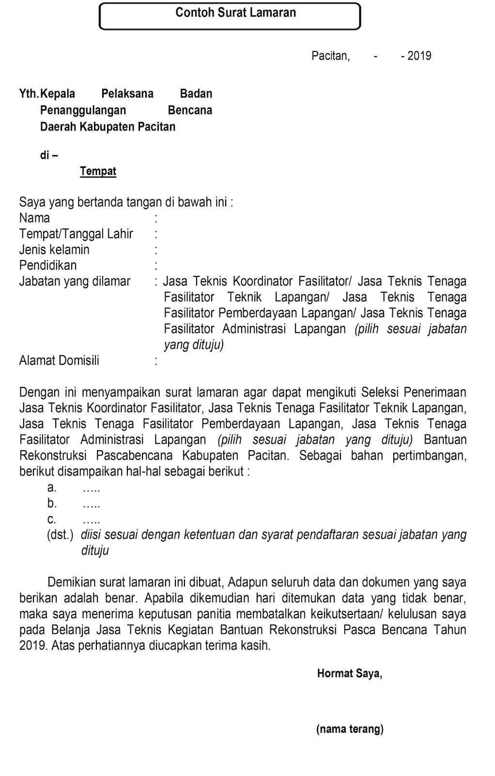 Contoh Surat Pembatalan Kontrak Cleaning Service