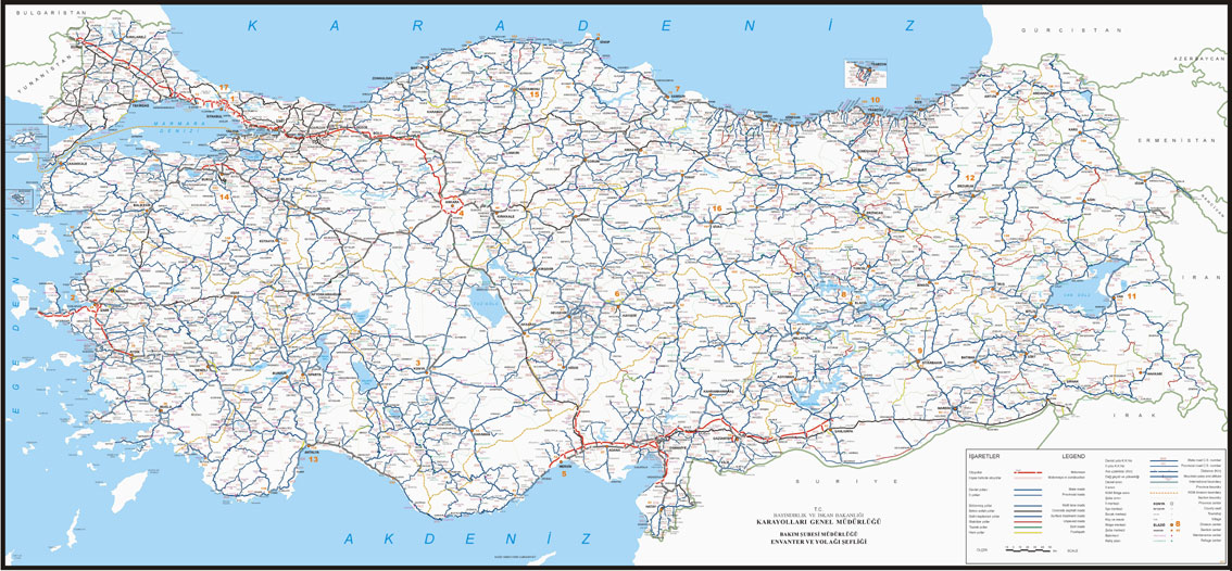 Türkiye Haritaları: Karayolları Haritası