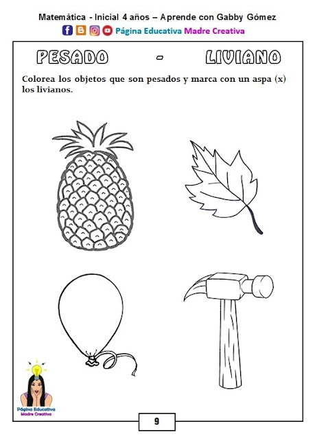 Matemáticas - Inicial 4 años - Nociones espaciales