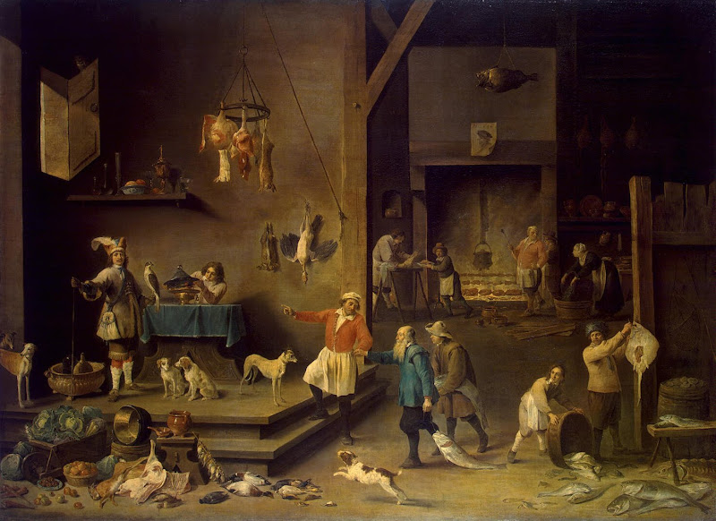 Kitchen by David Teniers II - Genre Paintings from Hermitage Museum