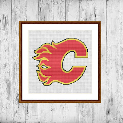 Calgary Flames easy cross stitch pattern