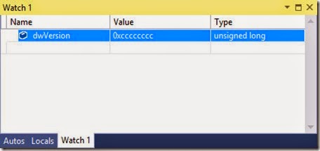 dwVersion in hexadecimal display