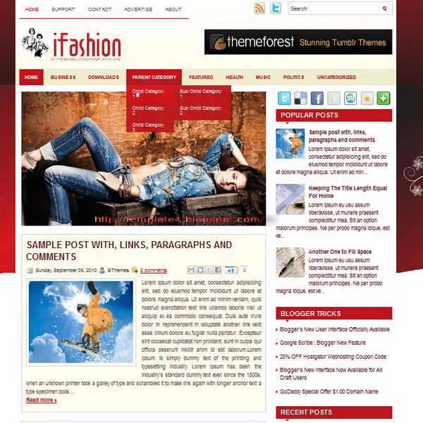 iFashion Blogger Template