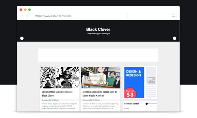 Black Clover Anime Blogger Template - Responsive Blogger Template