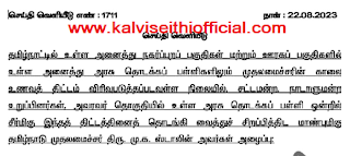 காலை உணவுத் திட்டம் விரிவாக்கம் - திமுக, காங்கிரஸ், அதிமுக, பாஜக உள்ளிட்ட அனைத்துக்கட்சி சட்டமன்ற, நாடாளுமன்ற உறுப்பினர்களுக்கு முதலமைச்சர் மு.க.ஸ்டாலின் அழைப்பு