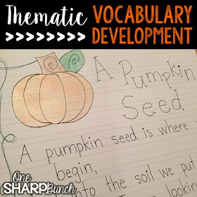 Do your student struggle with learning new vocabulary words?  Check out these tips for building vocabulary and making abstract words more concrete!  Plus, there are a variety of pumpkin ideas perfect for pumpkin week, like this life cycle of a pumpkin rhyming poem!