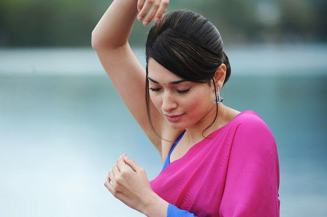 Tamanna Gorgeous Looking In Pink Saree