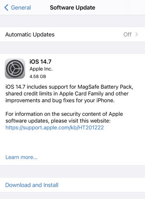 iOS 14.7 Final Features