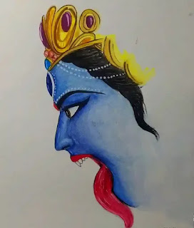 Kali Thakur Drawing, Painting, Design 2023 - Kali Puja Drawing, Colour