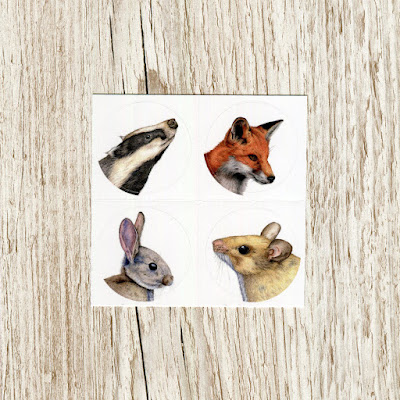 Watercolour british wildlife vinyl stickers