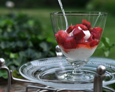 Roasted Rhubarb ♥ KitchenParade.com, an easy summer dessert, rhubarb baked until just soft in the oven.