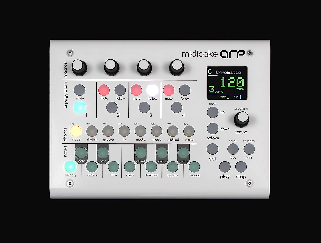 New MIDICAKE ARP Multi-Channel Parametric MIDI Arpeggiator.