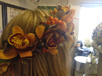 diy wedding head dress orchids