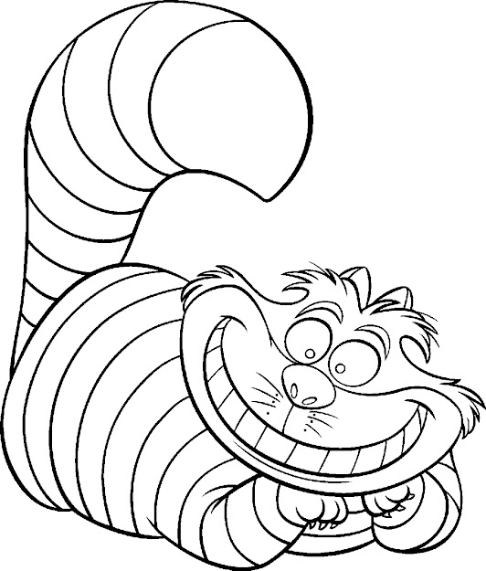 Cat Clip Art  Free Printable Disney Alice In Wonderland Cartoon Coloring  Pages