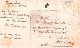 Postal enviada a Guinart por Savielly Tartakower en 1931