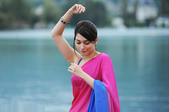 Tamanna Gorgeous Looking In Pink Saree