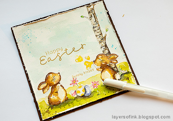 Layers of ink - Easter card with no-line coloring tutorial by Anna-Karin Evaldsson.