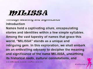 meaning of the name "MILISSA"