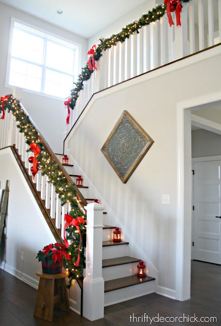 White spindles, risers and balusters on stairs