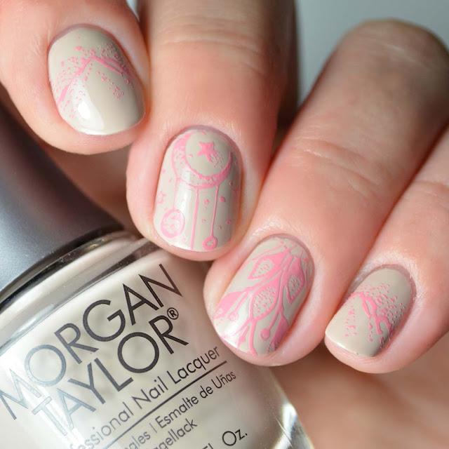 nature images stamped in pink
