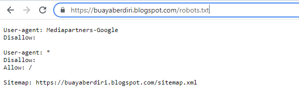 Cara Melihat File Robots.txt blog di google chrome