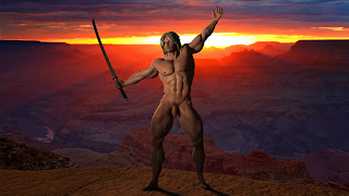 nude male 3D Daz digital render fantasy naked hot hero