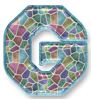 Abecedario hecho con Mosaicos de Color Pastel. Alphabet made with Pastel Color Mosaics.