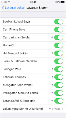 Pengaturan Pada Location Service iPhone