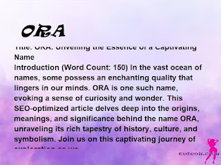 meaning of the name "ORA"