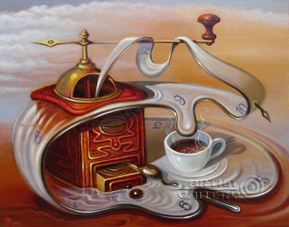 Gennady Privedentsev art paintings surreal Tea time