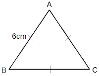 equilateral triangle of length 6 cm