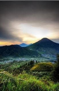 sunrise view at Dieng Plateau, Central Java, Indonesia