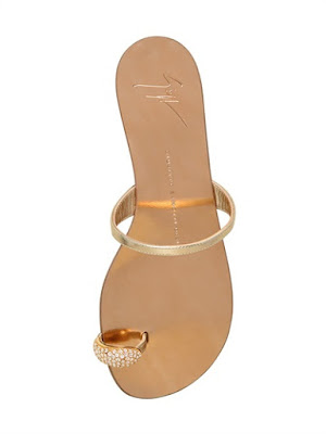 Giuseppe Zanotti flat gold slip-on Sandals