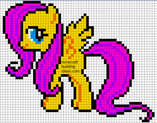 Minecraft Pixel Art Templates: Fluttershy pony
