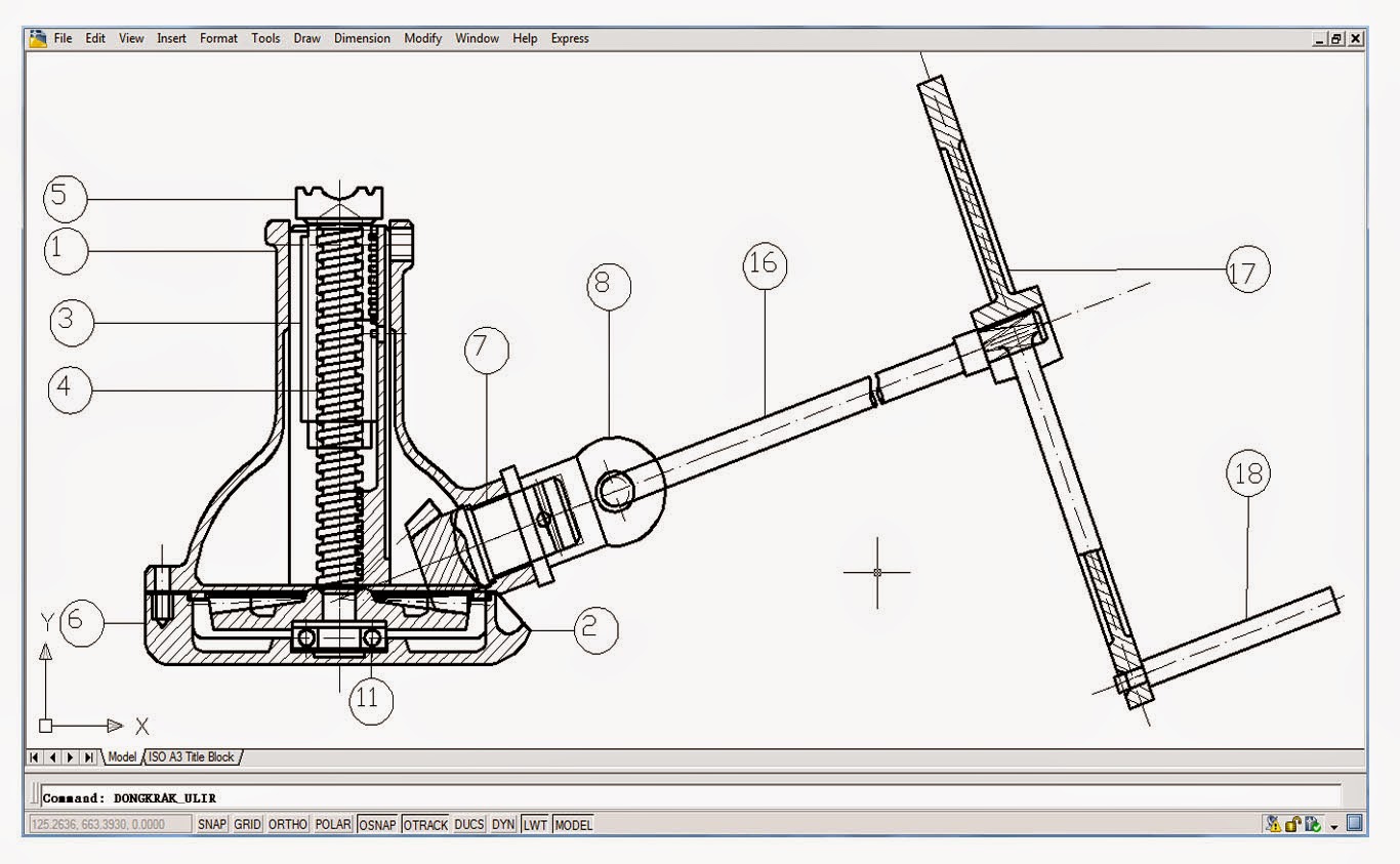gambar teknik mesin GAMBAR KERJA DONGKRAK ULIR