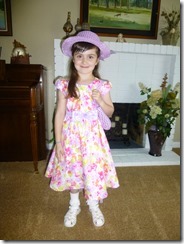 Lizzy showing off her outfit
