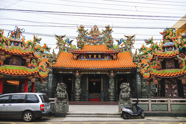 a colorful temple in Emei, Taiwan