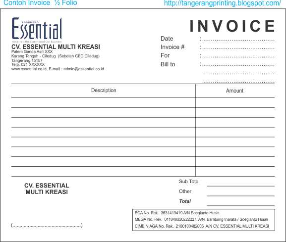 PERCETAKAN TANGERANG: Nota & Faktur