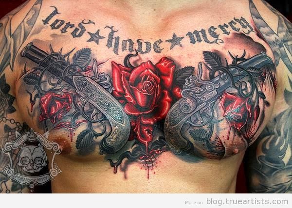 3D awesome  tattoo on the chest