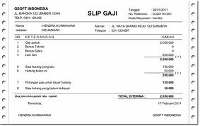 Contoh cara membuat format slip gaji (upah) dan sistem 