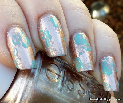 Essie Penny Talk with China Glaze For Audrey sponging