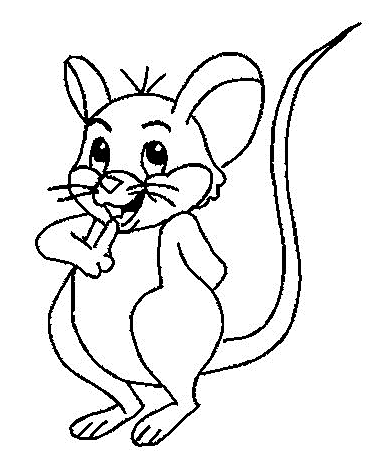Mewarnai gambar  sederhana untuk anak TK kartun tikus  lucu