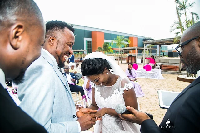 Film Maker Theo Ukpaa weds his British/Nigerian sweetheart Tola Adesokun in private beach wedding (photos)