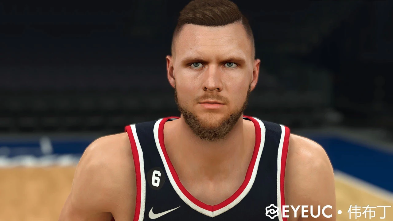 NBA 2K23 Kristaps Porzingis Cyberface with beard