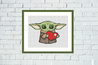 Star wars cross stitch Baby Yoda design - Tango Stitch