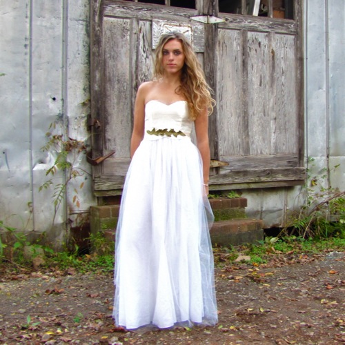 Wedding dress by Snake Mountain Threads made with hemp silk bodice