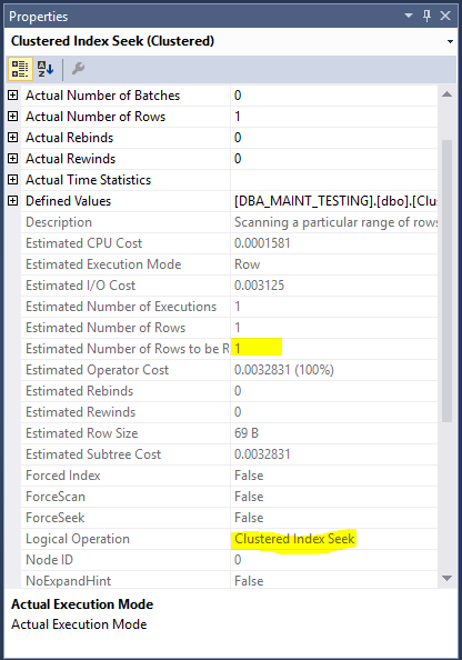 Clustered Index Execution Plan