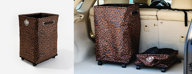 leopard collapsible rolling cart in car